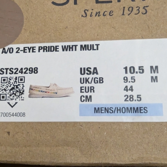 Sperry White Rainbow Boat Shoes, Exclusive Pride Edition unisex 10.5 M 12 W NIB - Picture 15 of 15